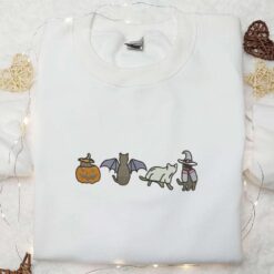 4 Scream Characters Embroidered Shirt Halloween Embroidered Shirt Best Gifts for Family