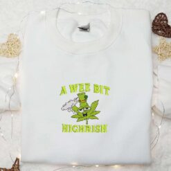 A Wee Bit Highrish Embroidered Shirt Saint Patricks Day Embroidered Hoodie Best Holiday Gift Ideas