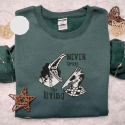 Adam And Barbara Maitland Never Trust The Living Halloween Embroidered Shirt
