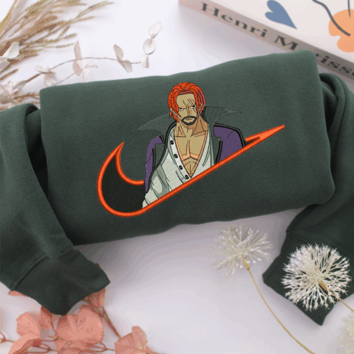 Akagami Shanks Swoosh Nike Embroidered Sweatshirt, Nike Movie Inspired, Best Gifts Idea For Him Her - Image 4