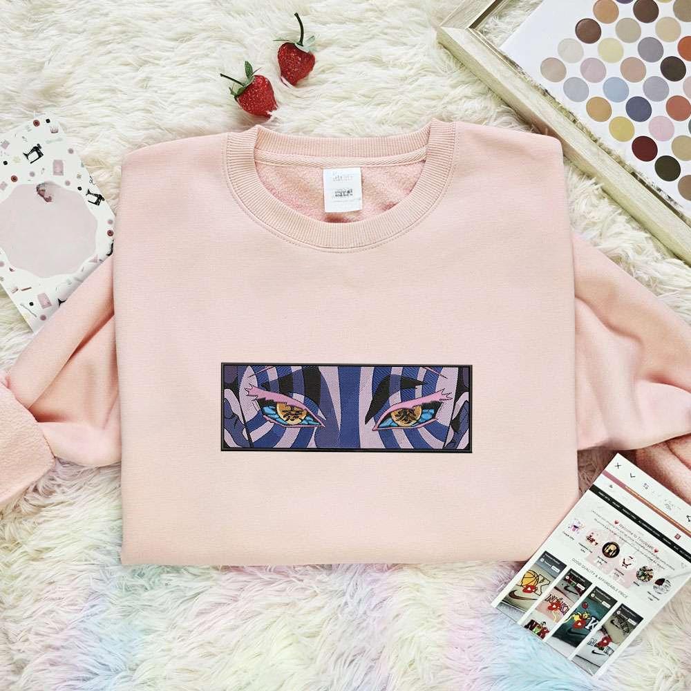 Akaza Eyes Kimetsu No Yaiba Anime Embroidered Shirt , Anime Embroidered T-shirt Sweatshirt Hoodie, Inspired Anime Movie, Best Gift for Anime Fans