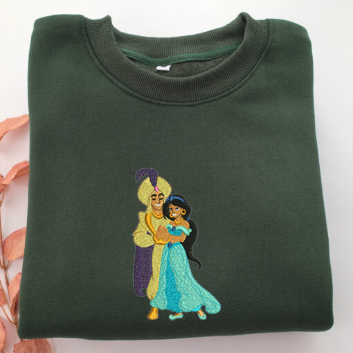 Aladdin & Jasmine Embroidery, Disneyland Embroidered Sweatshirt, Movie Disney Inspired, Best Gifts Idea For Him Her - Image 3