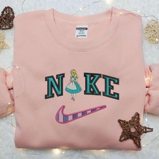 Alice x Nike Embroidered Shirt Alice in Wonderland Disney Embroidered Shirt Nike Inspired Embroidered Shirt