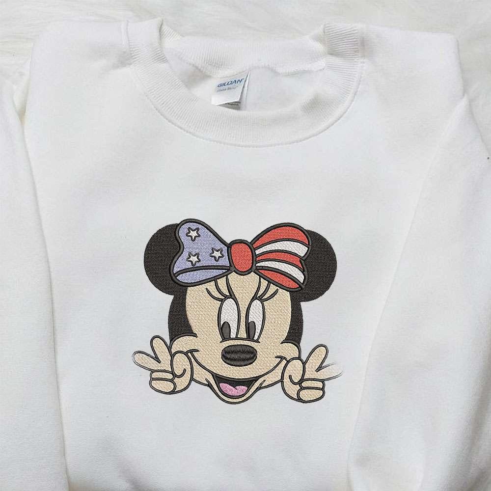 America Minnie Mouse Embroidered Shirt Disney Embroidered Shirt Best Patriotic Shirts 1