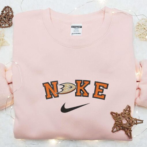 Anaheim Ducks x Nike Embroidered Shirt NHL Sports Embroidered Hoodie Best Fandom Gift Idea