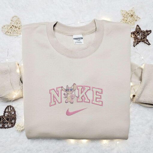 Angel Lilo And Stitch x Nike Embroidered Shirt Disney Characters Embroidered Hoodie Best Gift For Girls