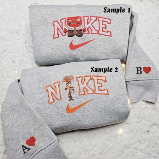 Anger And Anxiety Disney Inside Out Embroidered Couples Shirts Best Gift For Lover