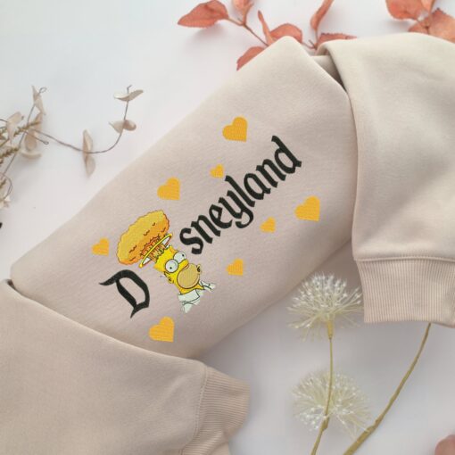 Angry Homer Disneyland Embroidery, Disneyland Embroidered Sweatshirt, Movie Disney Inspired, Best Gifts Idea For Him Her