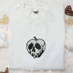 Apple Skull Embroidered Hoodie Halloween Embroidered Sweatshirt Best Halloween Gifts