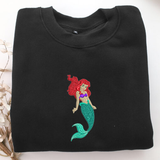 Ariel v4 Embroidery, Disneyland Embroidered Sweatshirt, Movie Disney Inspired, Best Gifts Idea For Him Her - Image 5