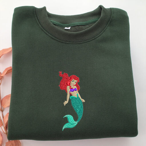 Ariel v4 Embroidery, Disneyland Embroidered Sweatshirt, Movie Disney Inspired, Best Gifts Idea For Him Her - Image 3