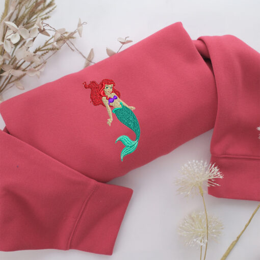 Ariel v4 Embroidery, Disneyland Embroidered Sweatshirt, Movie Disney Inspired, Best Gifts Idea For Him Her - Image 4