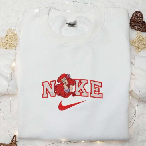 Ariel x Nike Embroidered Shirt Disney Princess Embroidered Hoodie Best Gift Ideas For Girls