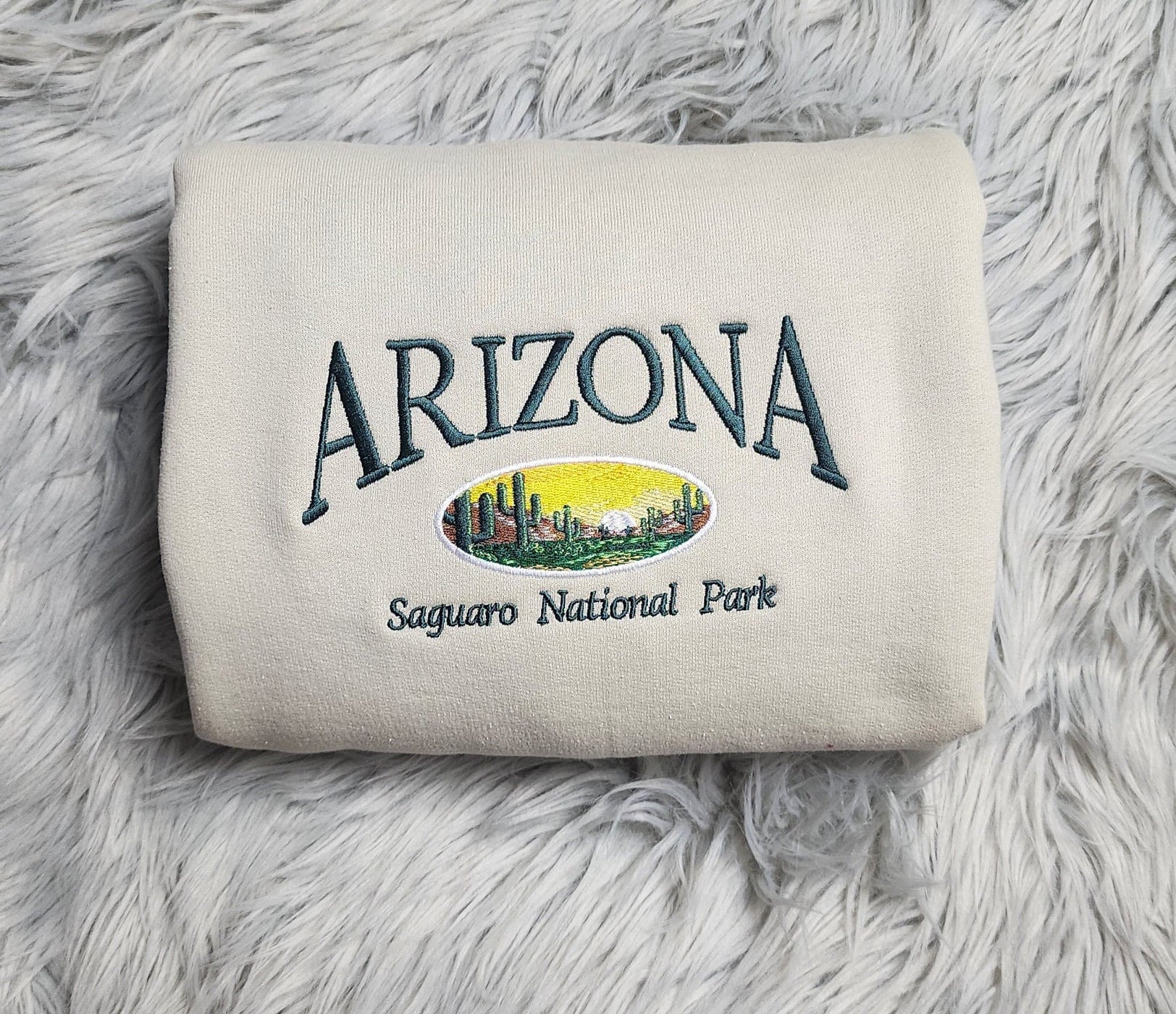 Arizona Embroidered Crewneck - Saguaro National Park Embroidered Crewneck - Embroidered Gifts - T-Shirt - Sweatshirt - Hoodie