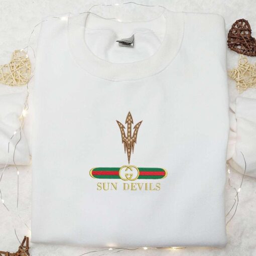 Arizona State Sun Devils x Gucci Embroidered Shirt NCAA Sports Embroidered Hoodie Best Gift Idea
