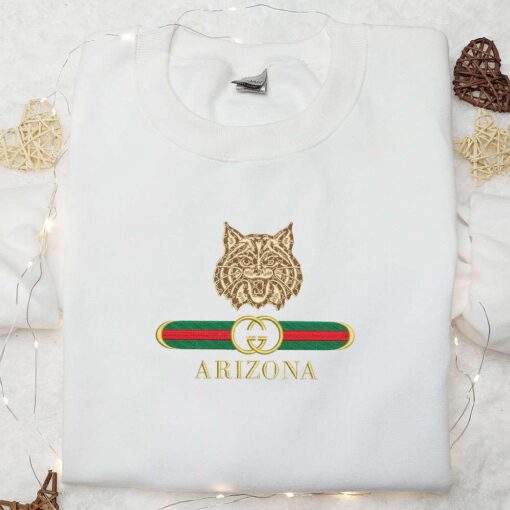 Arizona Wildcats x Gucci Embroidered Shirt NCAA Sports Embroidered Hoodie Best Gift Idea