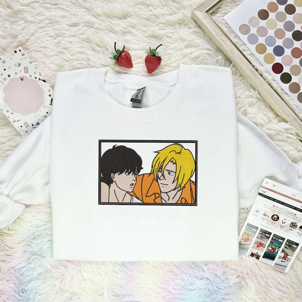 Ash And Eiji Banana Fish Anime , Anime Embroidered T-shirt Sweatshirt Hoodie, Inspired Anime Movie, Best Gift for Anime Fans