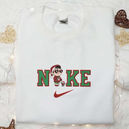 Baby Benito And Bad Bunny Xmas x Nike Embroidered Shirt Celebity Embroidered Hoodie Best Christmas Gifts For Family