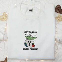 Baby Boo I Am Love Me You Must Baby Yoda Embroidered Sweatshirt Halloween Embroidered Hoodie Best Halloween Gifts Ideas