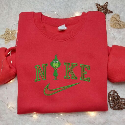 Baby Grinch x Nike Embroidered Shirt Nike Embroidered Shirt Cartoon Disney Embroidered Shirt
