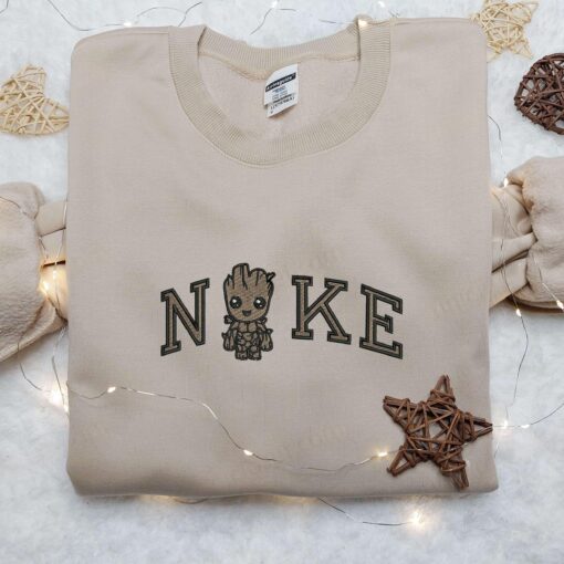 Baby Groot x Nike Embroidered Shirt Nike Embroidered Shirt Movie Marvel Embroidered Shirt