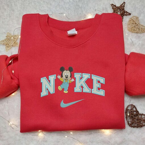 Baby Mickey Mouse Hey x Nike Embroidered Shirt Nike Embroidered Shirt Cartoon Disney Embroidered Shirt
