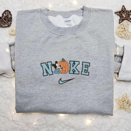 Baby Mickey Mouse Pumpkin Halloween x Nike Embroidered Sweatshirt Walt Disney Characters Embroidered Shirt Best Halloween