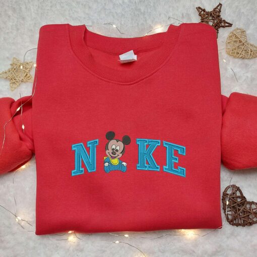Baby Mickey Mouse x Nike Embroidered Shirt Nike Embroidered Shirt Cartoon Disney Embroidered Shirt