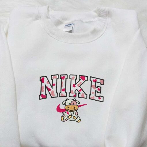 Baby Milk Cow Hearts x Nike Embroidered Shirt Sports Embroidered Hoodie Best Gifts For Family