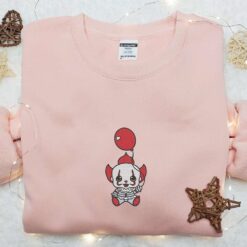 Baby Pennywise Embroidered Sweatshirt Horror Movie Embroidered Hoodie Halloween Embroidered Shirt