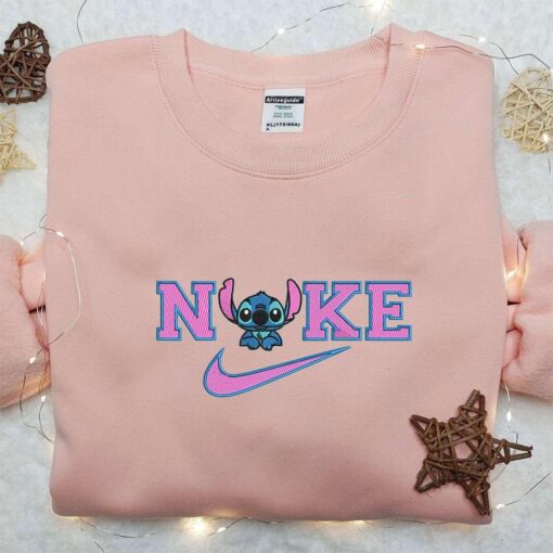 Baby Stitch x Nike Embroidered Sweatshirt Lilo and Stitch Embroidered Shirt Nike Inspired Embroidered Shirt