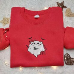 Baby Yoda Boo Ghost Embroidered Shirt Halloween Embroidered Hoodie Best Halloween Gift Ideas