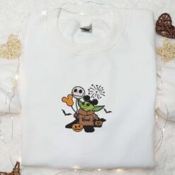 Baby Yoda Boo Jack Skellington Mickey Pumpkin Embroidered Sweatshirt Movie Embroidered Hoodie Halloween Embroidered Shirt
