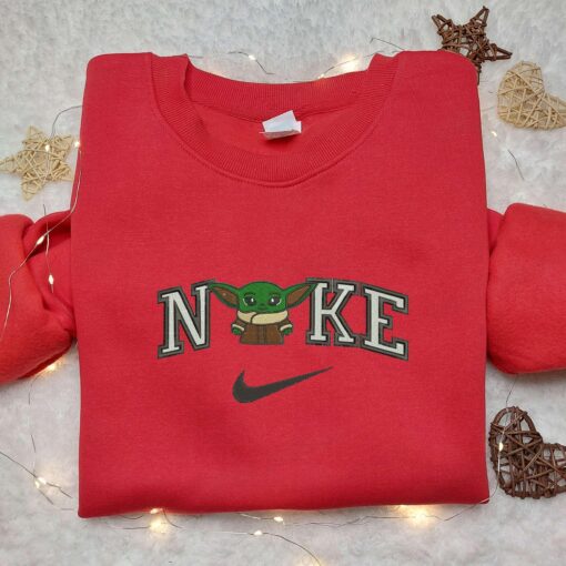 Baby Yoda Winter x Nike Embroidered Shirt, Nike Inspired Embroidered Shirt, Star War Embroidered Shirt