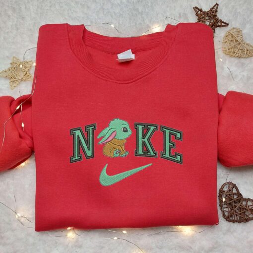 Baby Yoda x Nike Embroidered Shirt, Nike Inspired Embroidered Shirt, Star War Disney Embroidered Shirt