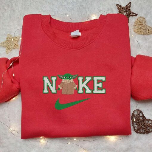 Baby Yoda x Nike Embroidered Shirt Star Wars Movie Embroidered Shirt Nike Inspired Embroidered Shirt