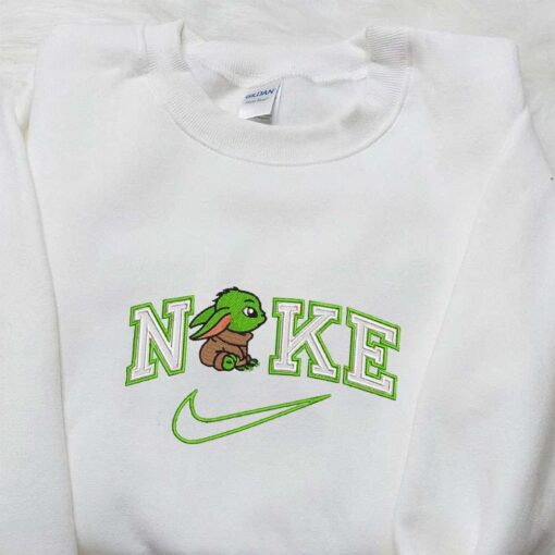 Baby Yoda x Nike Movie Embroidered Shirt Star Wars Embroidered Shirt Inspired Nike Embroidered Shirt 1