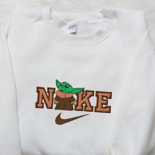 Baby Yoda x Nike Movie Embroidered Tshirt Nike Inspired Embroidered Shirt Best Gift for Family