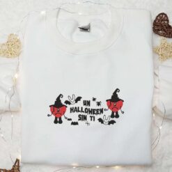 Bad Bunny Un Halloween Sin Ti Embroidered Shirt Cool Halloween Embroidered Hoodie Best Gifts for Family