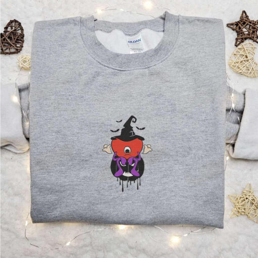 Bad Bunny Witch Hat Pumpkin Ghosts Embroidered Sweatshirt Celebrity Embroidered Hoodie Halloween Embroidered Shirt