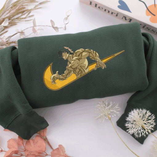 Baki Hanma Swoosh Nike Embroidered Sweatshirt, Nike Movie Inspired, Best Gifts Idea For Him Her - Image 3