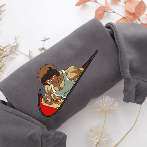 Baki Hanma Swoosh v1 Nike Embroidered Sweatshirt, Nike Movie Inspired, Best Gifts Idea For Him Her - Image 4