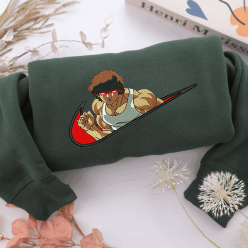 Baki Hanma Swoosh v1 Nike Embroidered Sweatshirt, Nike Movie Inspired, Best Gifts Idea For Him Her - Image 3