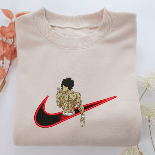 Baki Hanma Swoosh v2 Nike Embroidered Sweatshirt, Nike Movie Inspired, Best Gifts Idea For Him Her
