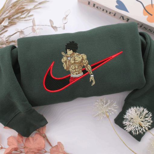 Baki Hanma Swoosh v2 Nike Embroidered Sweatshirt, Nike Movie Inspired, Best Gifts Idea For Him Her - Image 3