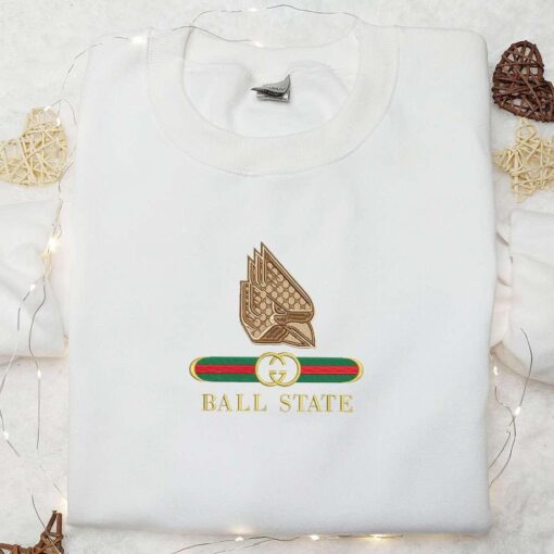 Ball State Cardinals x Gucci Embroidered Shirt NCAA Sports Embroidered Hoodie Best Gift Idea