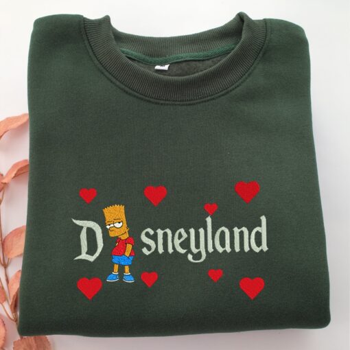 Bart Disneyland Embroidery, Disneyland Embroidered Sweatshirt, Movie Disney Inspired, Best Gifts Idea For Him Her - Image 3
