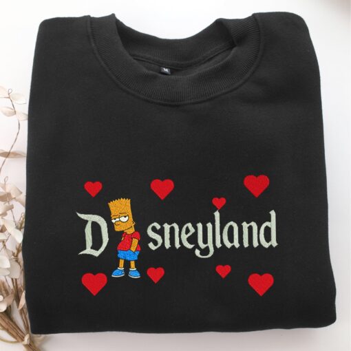 Bart Disneyland Embroidery, Disneyland Embroidered Sweatshirt, Movie Disney Inspired, Best Gifts Idea For Him Her - Image 5