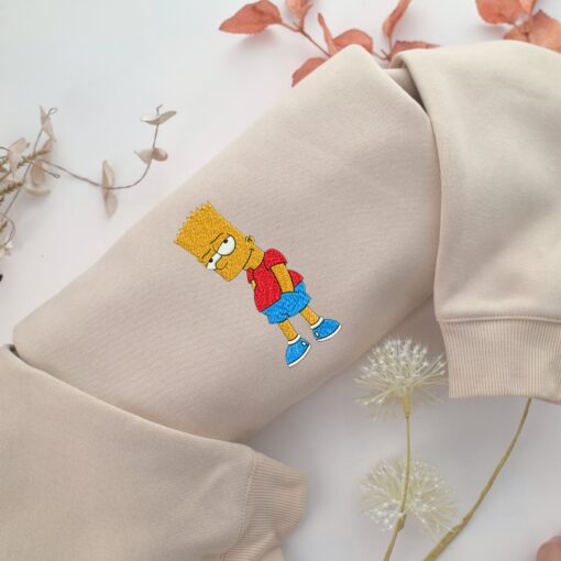 Bart Embroidery, Disneyland Embroidered Sweatshirt, Movie Disney Inspired, Best Gifts Idea For Him Her