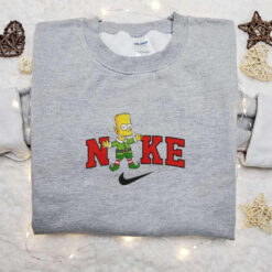 Bart Simpson on Elf x Nike Embroidered Sweatshirt St Patricks Day Embroidered Shirt Best Gift Ideas for Family